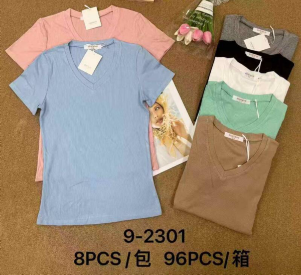 Bluzki damskie Roz Standard, Mix Kolor Paczka 8 szt